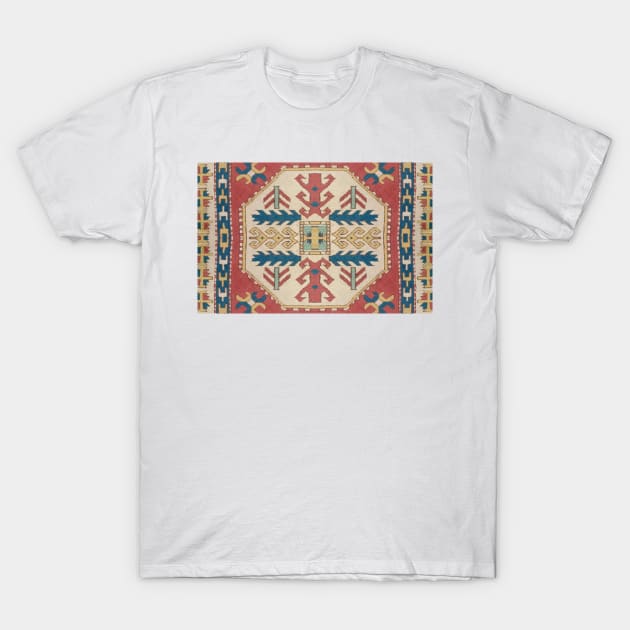 Turkish Kilim Textured Pattern T-Shirt by justrachna